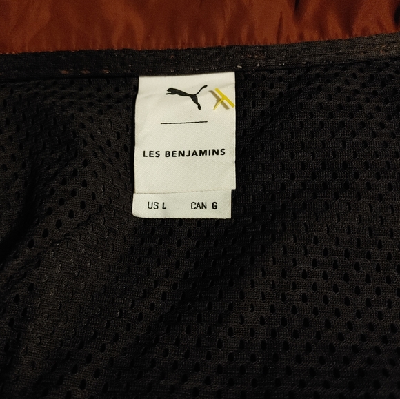 Puma x Les Benjamins Mens Windbreaker SZ.L Burgundy - Picture 9 of 11